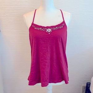 American Eagle spaghetti strap summer top with gentle flare at waist.